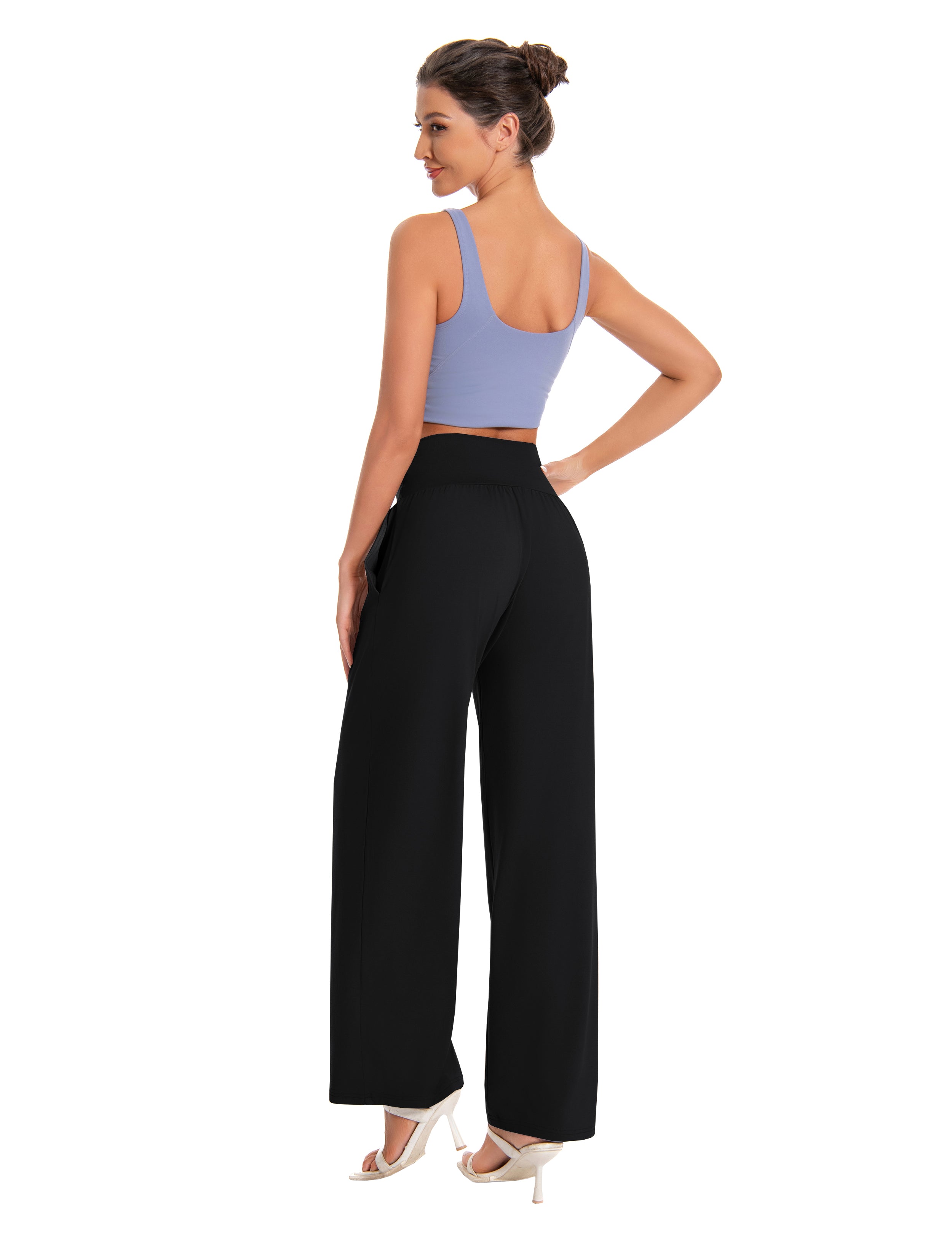 Wide-Leg Yoga Pants in Black — The Holiday Easy Edit style look