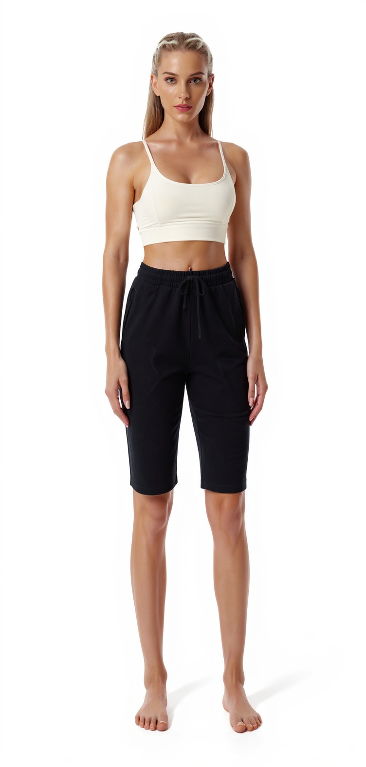 Yoga Shorts in Black — The Holiday Easy Edit style look